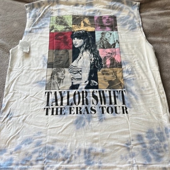 Official Eras Tour Merch Taylor Swift Tie Dye Blue Tank Top Merchandise - Picture 4 of 7